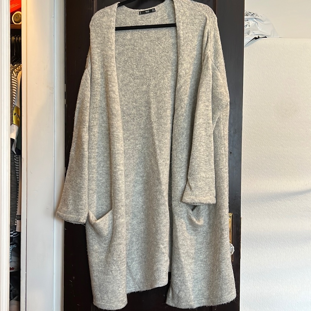 Mango Long Grey Cardigan
